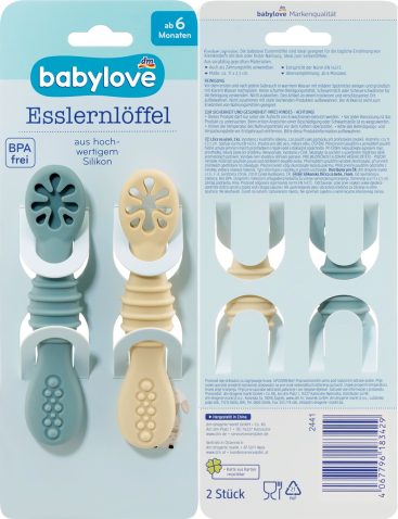 babylove žlička za učenje samostojnega hranjenja iz silikona